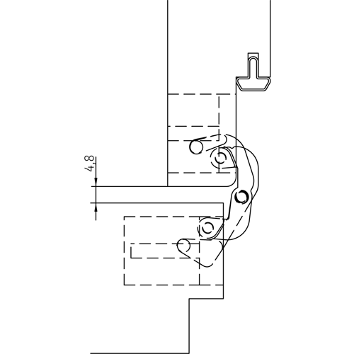 HH-19 B, скрытая петля, цвет - черный фото дверная фурнитура Калининград