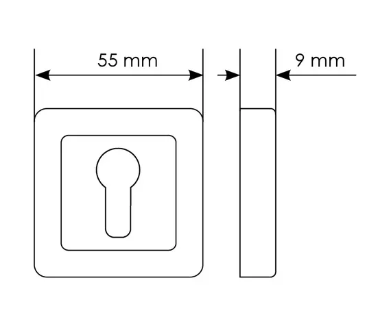 Накладка MH-KH-S55 GR/PC на ключевой цилиндр, цвет графит/хром фото купить в Калининграде