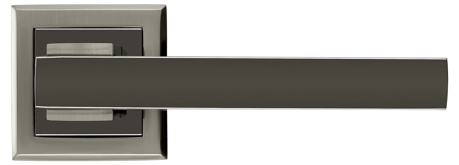 PIQUADRO, ручка дверная MH-37 SN/BN-S, на квадратной накладке, цвет - бел. никель/черн. никель фото купить в Калининграде