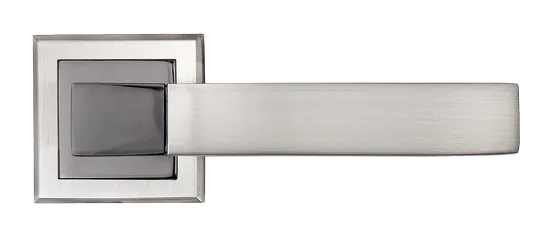 FUKOKU, ручка дверная MH-28 SN/BN-S, на квадратной накладке, цвет - бел. никель/черн. никель фото купить в Калининграде