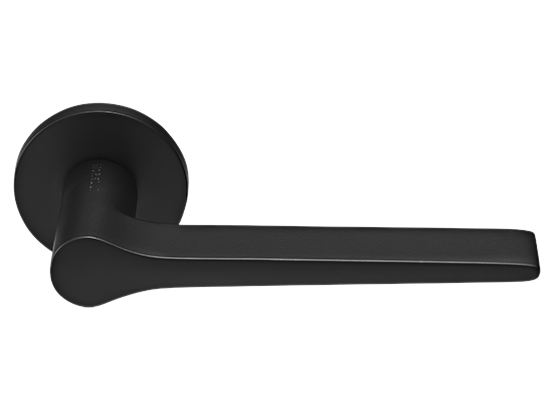 LAND ручка дверная  на круглой розетке 6 мм, MH-60-R6 BL, цвет - чёрный фото купить Калининград